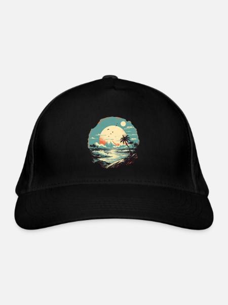 Strand - Bio-Baseballkappe - Schwarz - Vorne