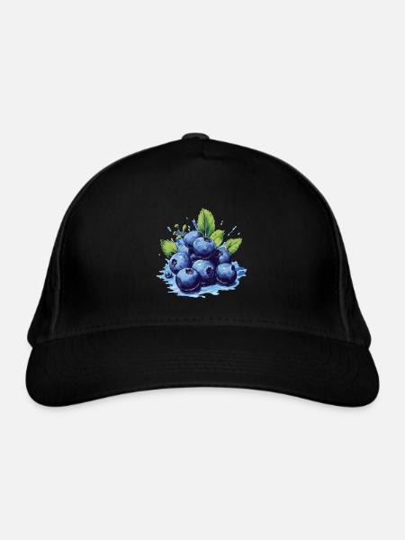 Blaubeere - Bio-Baseballkappe - Schwarz - Vorne