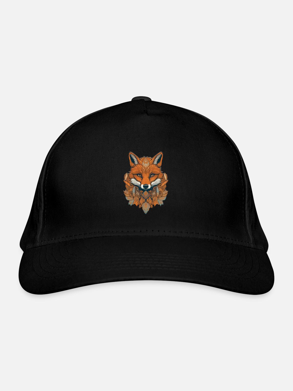Fuchs - Bio-Baseballkappe - Schwarz - Vorne