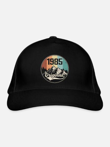 Original 1985 Geburtstagsgeschenk - 1985 - Bio-Baseballkappe - Schwarz - Vorne