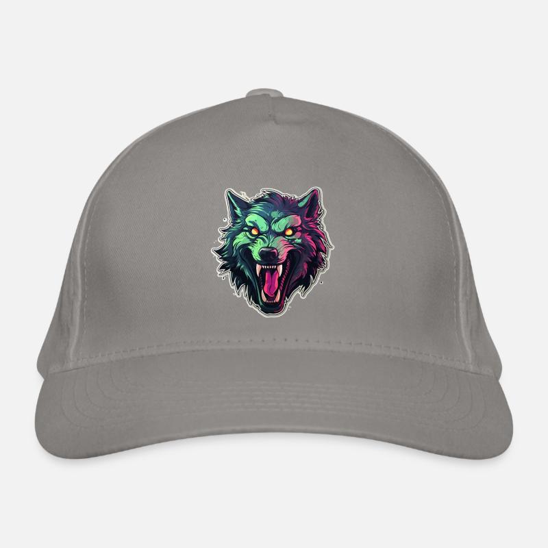 Wolf - Illustration Bio-Baseballkappe