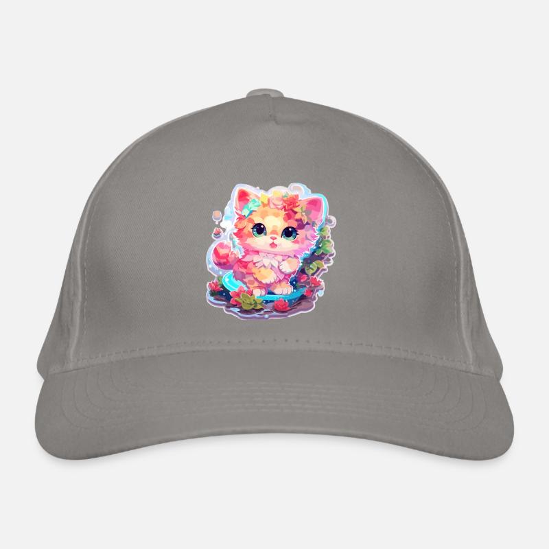 Katze - Illustration Bio-Baseballkappe