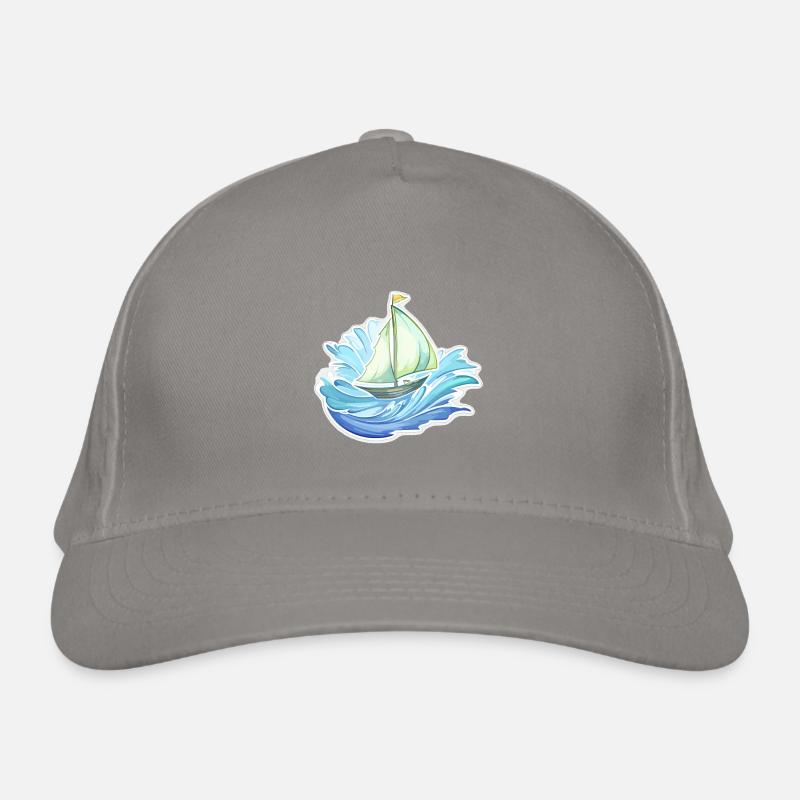 Segelboot - Illustration Bio-Baseballkappe