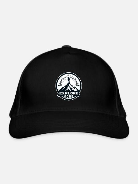 Explore more - Wanderer - Bio-Baseballkappe - Schwarz