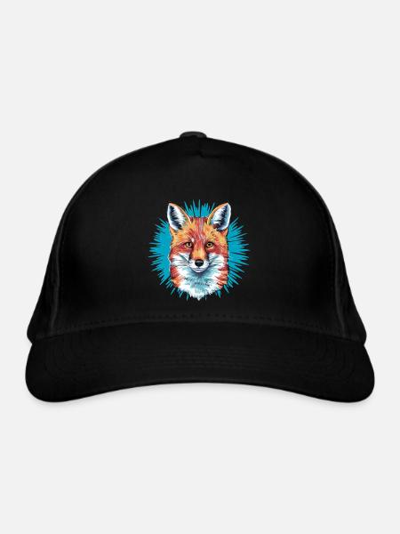 Renard - Illustration - Casquette classique bio - noir - Devant