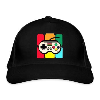 Couleur de jeu rétro - Casquette classique bio - noir - Devant