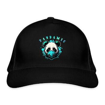 Panda-Pandamic Blue - Organic Baseball Cap - black - Front