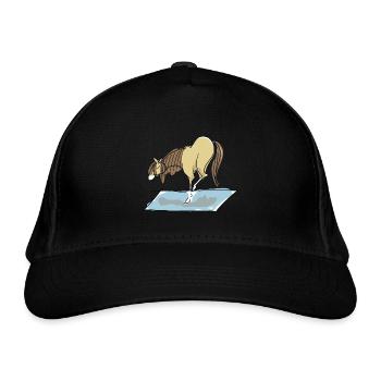 Yoga Pony - Krähe - Bio-Baseballkappe - Schwarz - Vorne