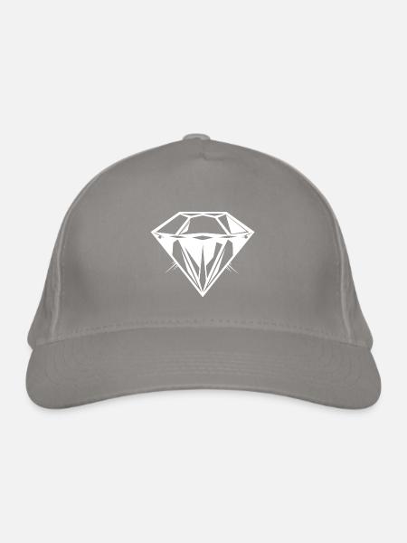 Silhouette symbole bijou diamant - Casquette classique bio - gris clair - Devant