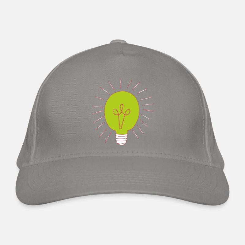 Neon green light bulb Organic Baseball Cap