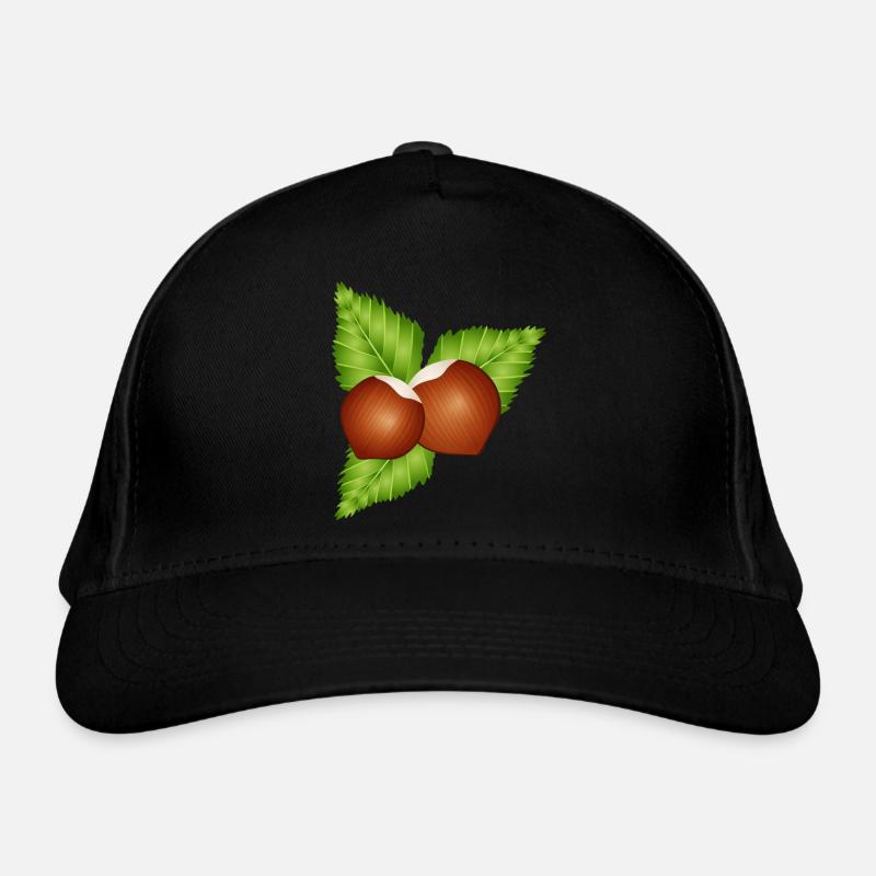 deux noisettes brun clair avec des feuilles Casquette classique bio