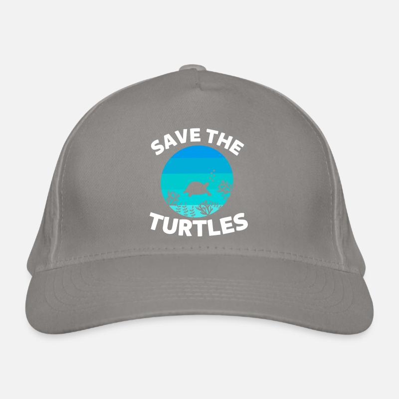Retro Sea Animal Save the Turtles Organic Baseball Cap