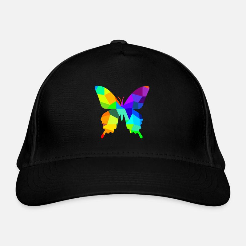 Butterfly Rainbow Animals Polygon Organic Baseball Cap
