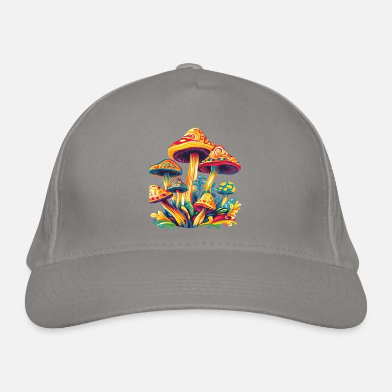 Colorful Psychedelic Mushrooms Organic Baseball Cap