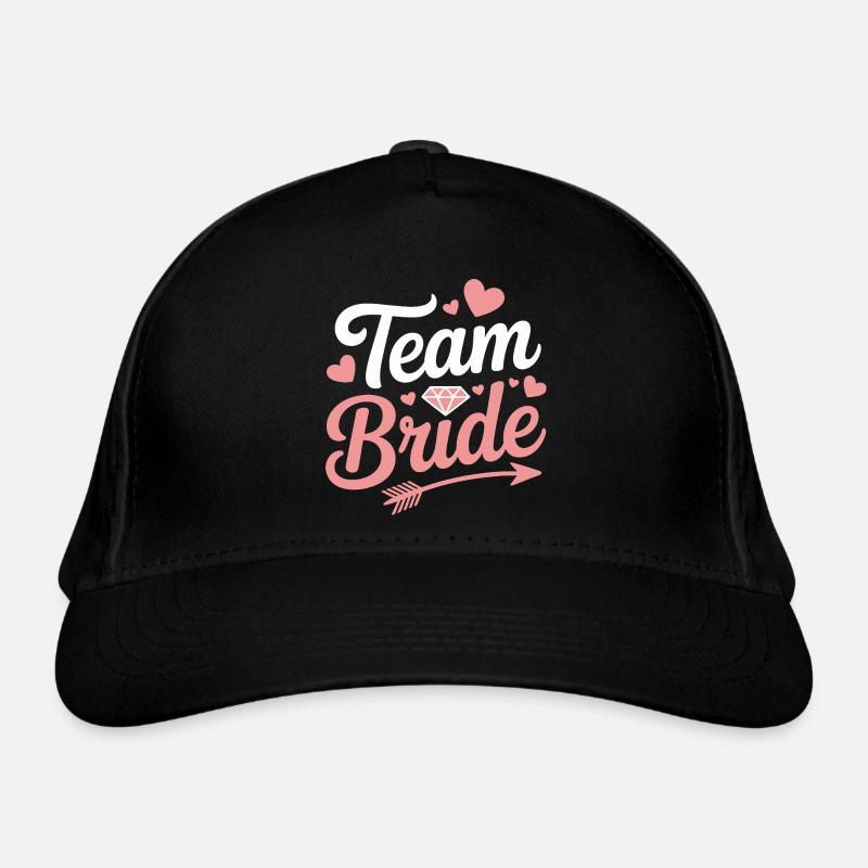Team Bride Bridal Shower Heart Diamond Organic Baseball Cap