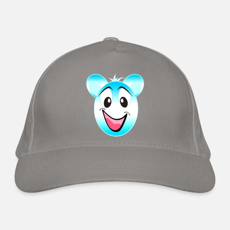 Mascotte joyeuse de l’ours bleu-blanc Casquette classique bio