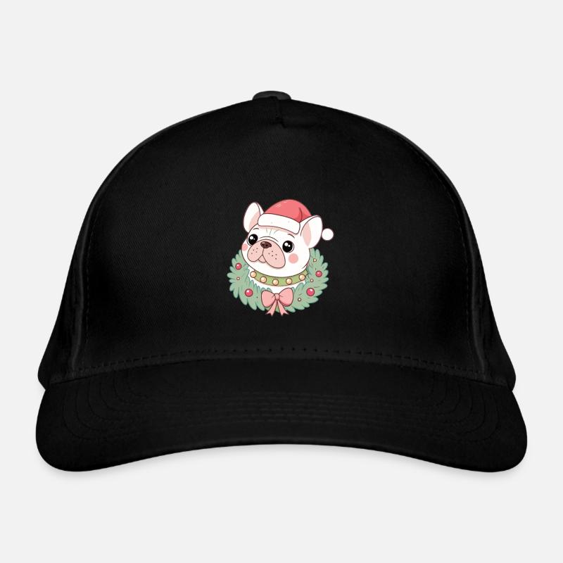 Bulldog-Weihnachtskranz Bio-Baseballkappe