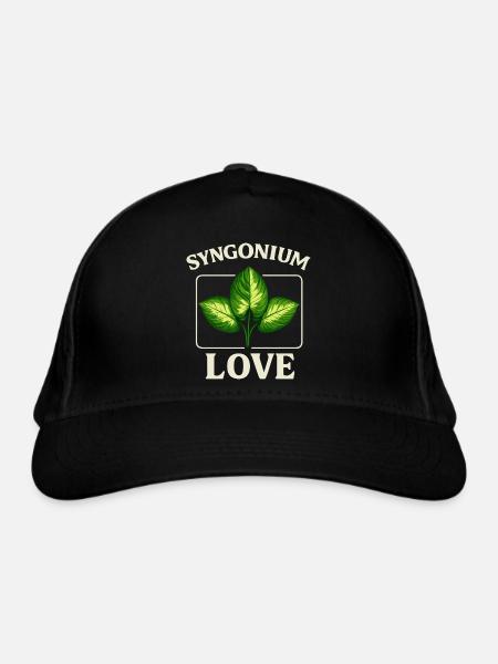 Syngonium Love - Bio-Baseballkappe - Schwarz