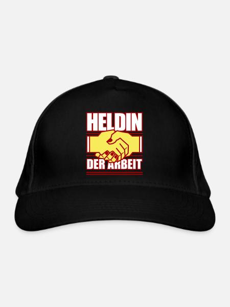 Heldin der Arbeit (Farben änderbar) - Bio-Baseballkappe - Schwarz - Vorne