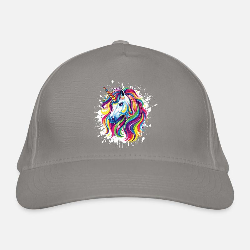  Einhorn Portrait Unicorn Bio-Baseballkappe