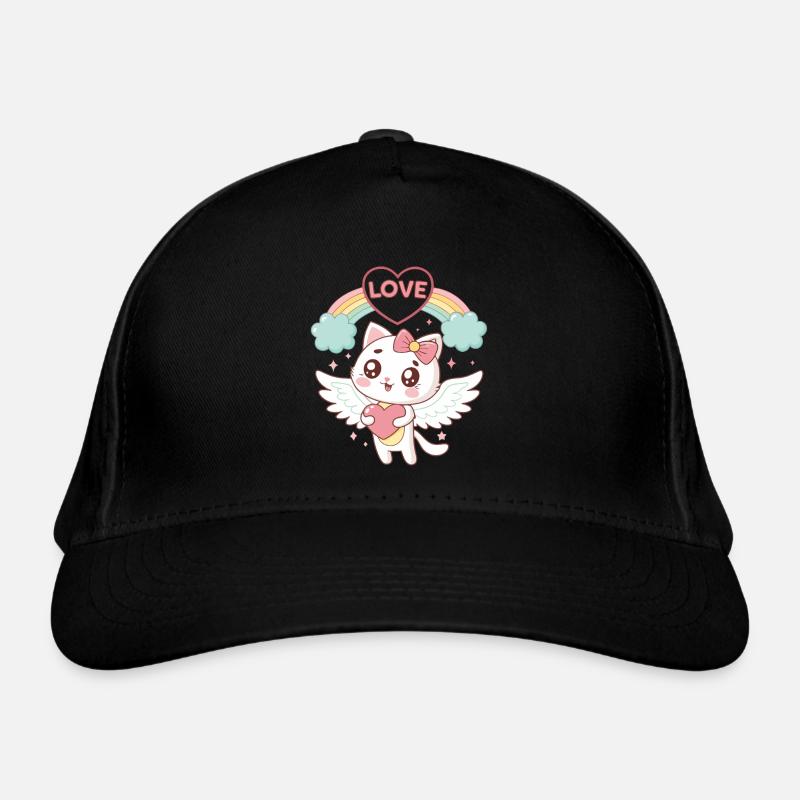 Chat ailé Arc en Ciel Amour Casquette classique bio