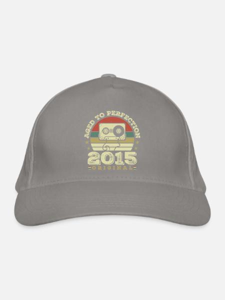 Original Vintage Jubiläums-Geschenkidee 2015 - Bio-Baseballkappe - Hellgrau - Vorne