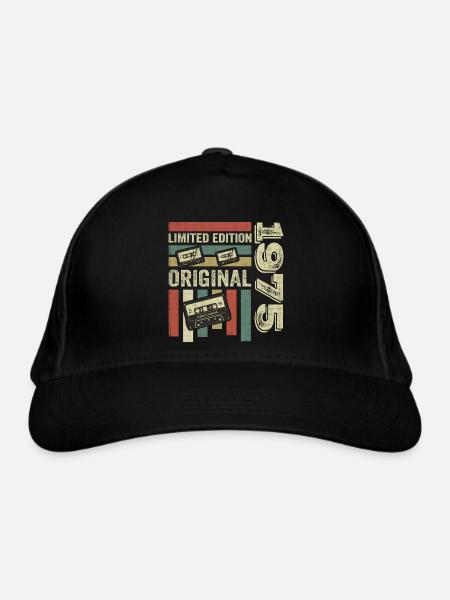 Vintage 1975 - Retro Geburtstagsspruch 1975 - Bio-Baseballkappe - Schwarz - Vorne