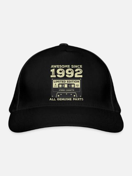 1992 Anniversaire Né(e) 1992 Vintage Rétro - Casquette classique bio - noir - Devant