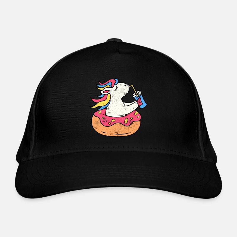 EINHORN EINHÖRNER SHAKER REGENBOGEN DONUT MOTIV Bio-Baseballkappe