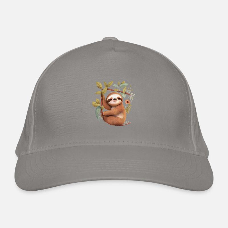 Sloth Design Organic Baseball Cap