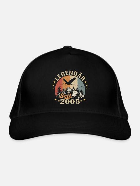 Legendary Since 2005 Vintage Vintage Birthday - Organic Baseball Cap - black - Front