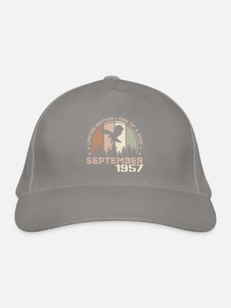 Incomparable depuis septembre 1957 67 Anniversaire - Casquette classique bio - gris clair - Devant