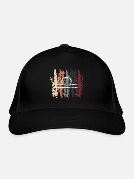 Retro Zodiac Libra Design - Bio-Baseballkappe - Schwarz