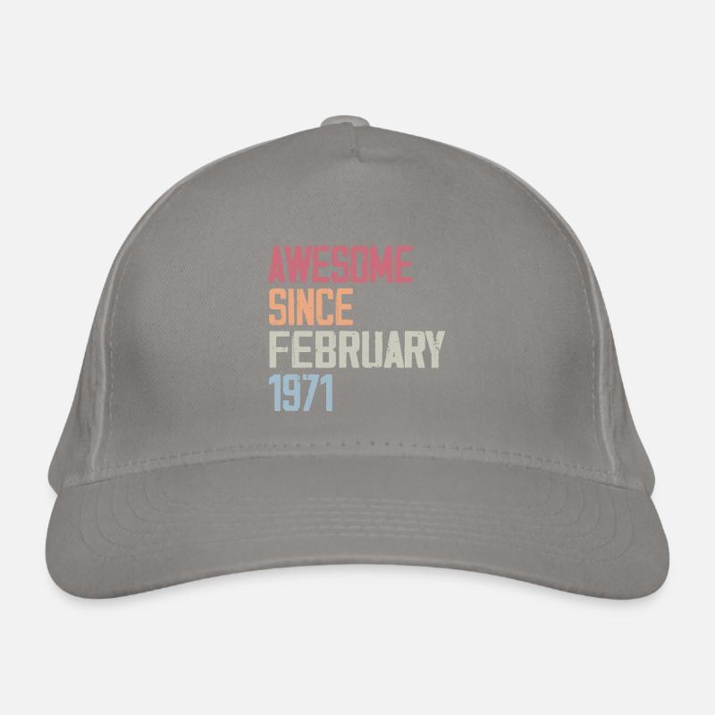 Février 1971, 53e anniversaire 1971 Fevrier 53 ans Casquette classique bio