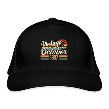 Octobre 1987 Cadeau Anniversaire - 1987 - Casquette classique bio - noir - Devant