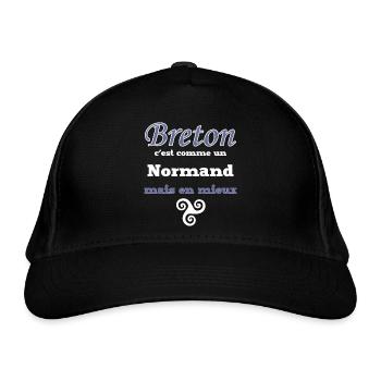 Breton, comme un Normand, mieux - Casquette classique bio - noir - Devant