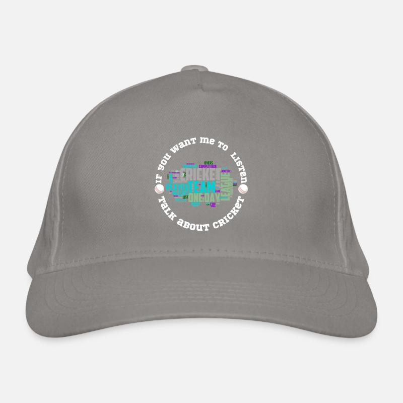 Cricket Team Word Cloud OneDay Layout Organic Baseball Cap