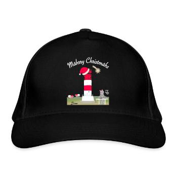 Leuchtturm Düne, Helgoland, Weihnachten - Bio-Baseballkappe - Schwarz - Vorne