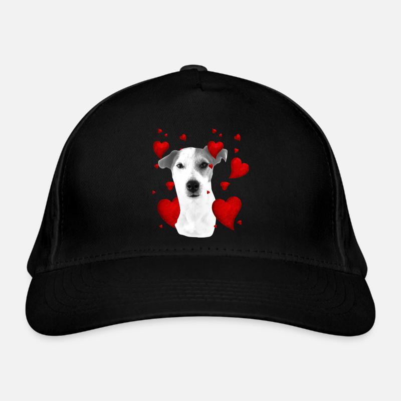 Jack Russel mit Herzen Bio-Baseballkappe