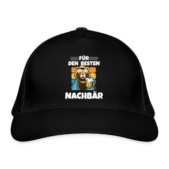 Einweihungsparty wegen Einzug für besten Nachbarn - Bio-Baseballkappe - Schwarz - Vorne