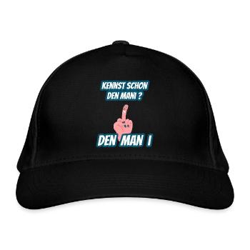 Vorname Manuel Geschenk mit Mittelfinger Motiv - Bio-Baseballkappe - Schwarz - Vorne