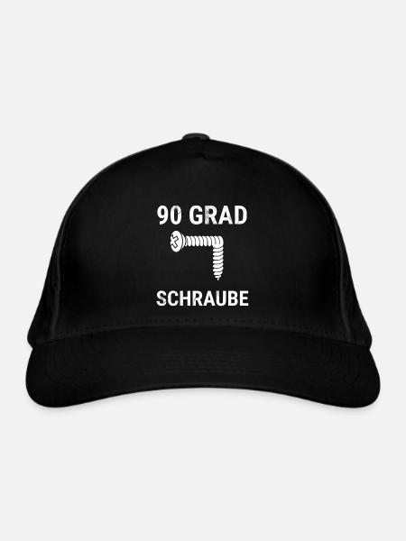 90-Grad Schraube für Kfz-Mechaniker und Handwerker - Bio-Baseballkappe - Schwarz