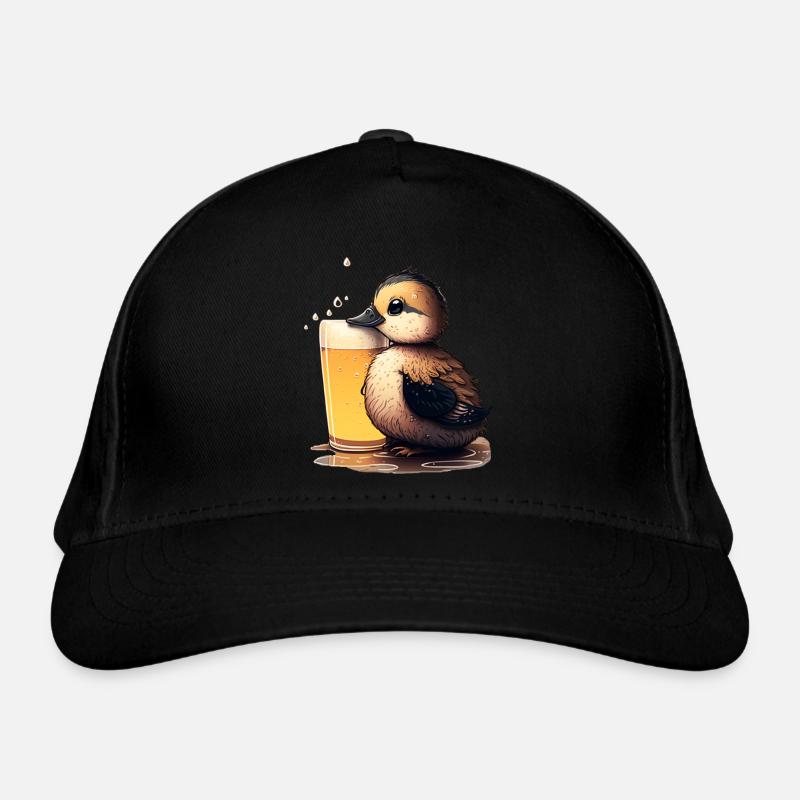 Mignon bébé canard avec de la bière Casquette classique bio