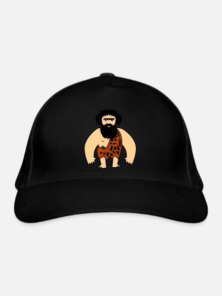 Caveman - Organic Baseball Cap - black - Front