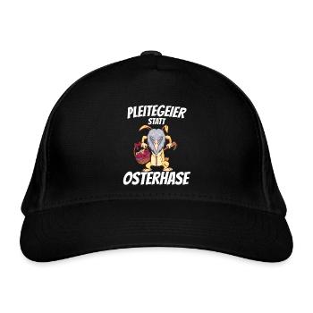 Pleitegeier statt Osterhase - Geschenk für Ostern - Bio-Baseballkappe - Schwarz - Vorne