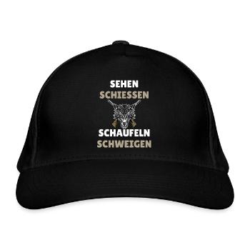 Sehen Schießen Schaufeln Schweigen für Landwirt - Bio-Baseballkappe - Schwarz - Vorne
