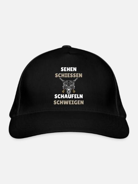 Sehen Schießen Schaufeln Schweigen für Landwirt - Bio-Baseballkappe - Schwarz - Vorne