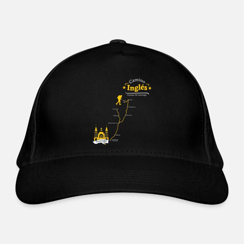 Camino Inglés Design - Route vom Englischen Weg - Bio-Baseballkappe