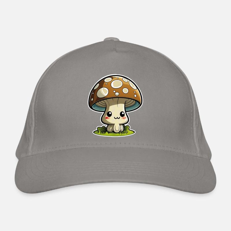Funny cartoon mushroom Organic Baseball Cap