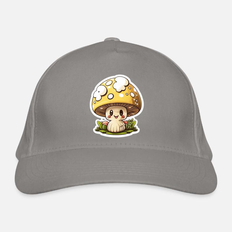 Funny cartoon mushroom Organic Baseball Cap